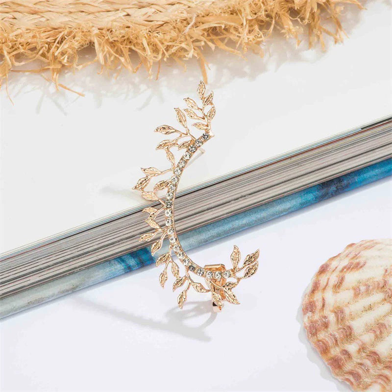 Modyle 2024 New Fashion Elegant Vintage Punk Gothic Crystal Rhinestone Ear Cuff Wrap Stud Clip Earrings