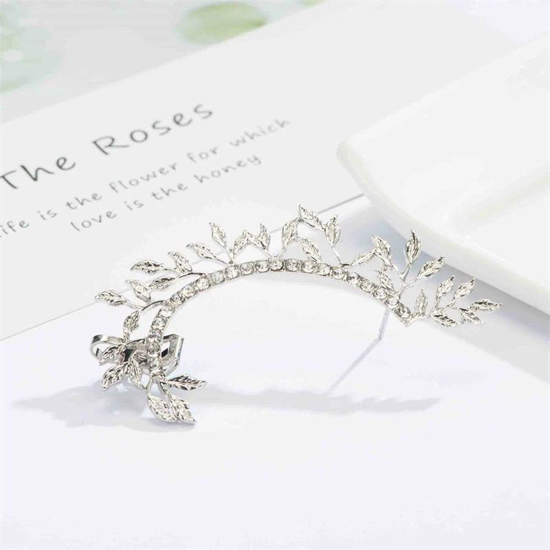 Modyle 2024 New Fashion Elegant Vintage Punk Gothic Crystal Rhinestone Ear Cuff Wrap Stud Clip Earrings