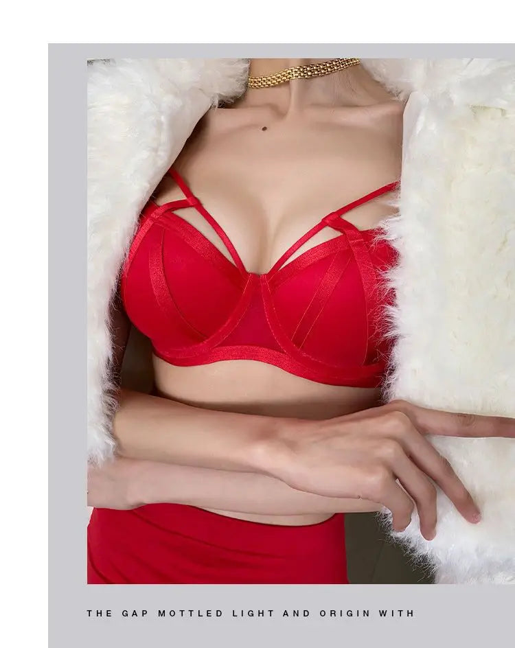 2 Pieces Fashion Lace Underwear Set Women Sexy Hollow Bandage Push Up Bra Set Europe High Quality Lingerie Plus Size Bras