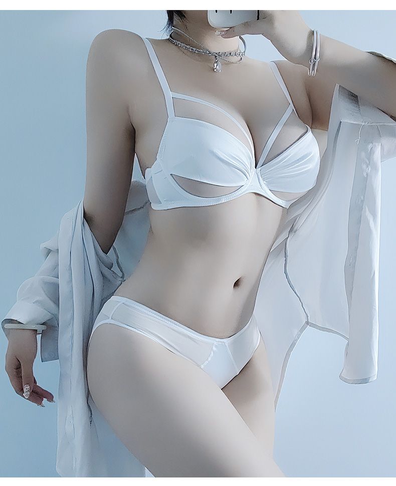 Red Underwear Female Bride Wedding Big Breasts Make Small Sexy Ultra-thin Anti-sagging Breast-retracting Breathable Bra