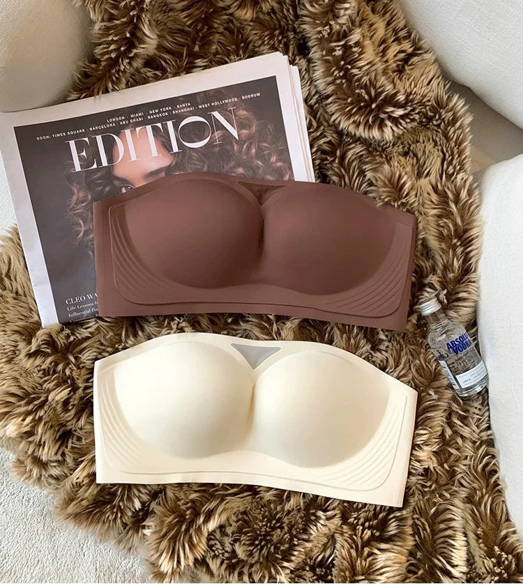 Women Sexy Strapless Anti-slip Bra Solid Invisible Push Up Bras Wireless Seamless Underwear Without Straps Bralette Lingerie