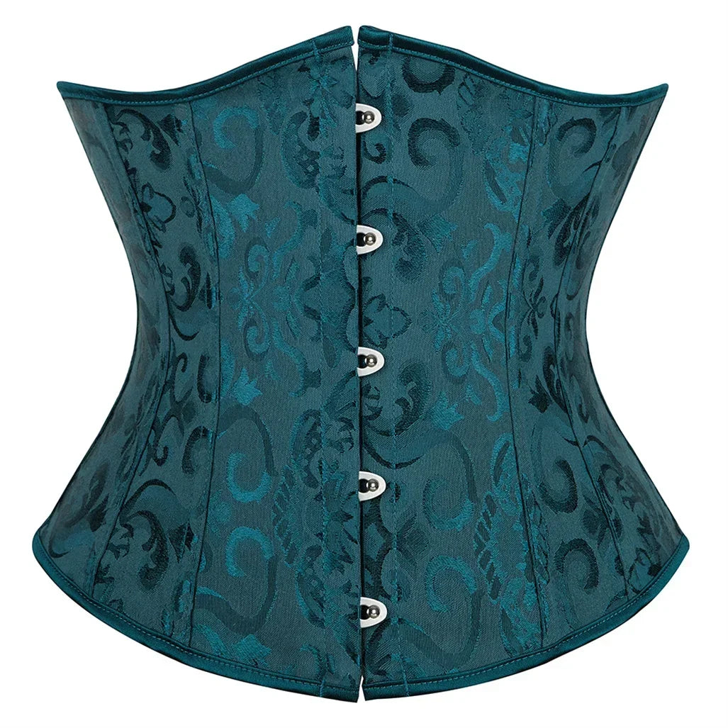 Women's Corset Underbust Floral Gothic Corsets Sexy Jacquard Bustiers Waist Trainer Bustier Woman Carnival Costume Plus Size