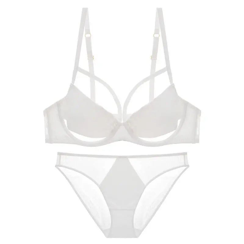 Women Sexy Bra Set Hollow Out Thin Gathering Steel Ring Push Up Lingerie Set Elegant Ladies Underwear Bra and Panty Set