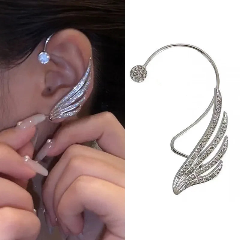 Fashion Zircon Butterfly Ear Clips Sparkling Rhinestone Ear Cuff Clips Earrings Without Piercing For Women Wedding Jewelry Gifts