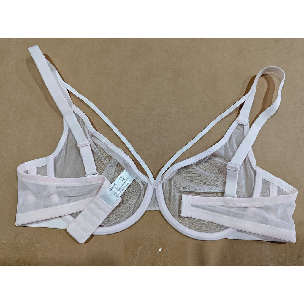 New Women Lace Bras Ultra Thin Mesh Hollow Out See Through Elastic Sexy Bra Adjusted Underwire Plus Size A B C D E F G H Cups