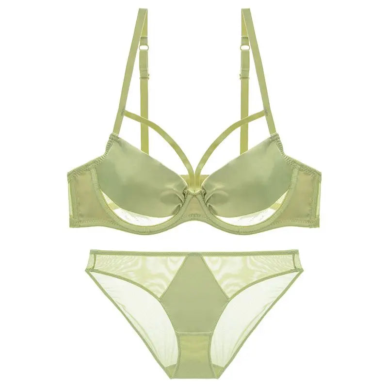 Red Underwear Female Bride Wedding Big Breasts Make Small Sexy Ultra-thin Anti-sagging Breast-retracting Breathable Bra