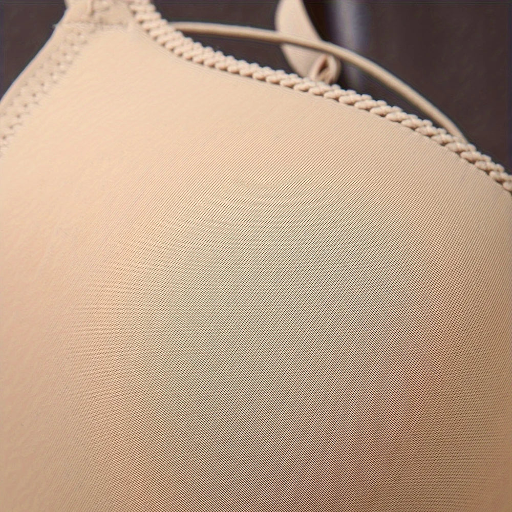 Big Size Women's 3/4 Cup Lingers Sexy Middle Mold Cup Non-Convertible Straps Soft Solid Push up Gathered C D E Cup Lingerie