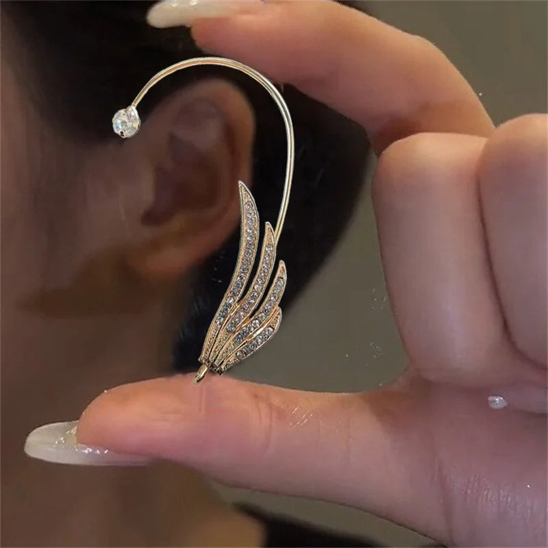 Fashion Zircon Butterfly Ear Clips Sparkling Rhinestone Ear Cuff Clips Earrings Without Piercing For Women Wedding Jewelry Gifts