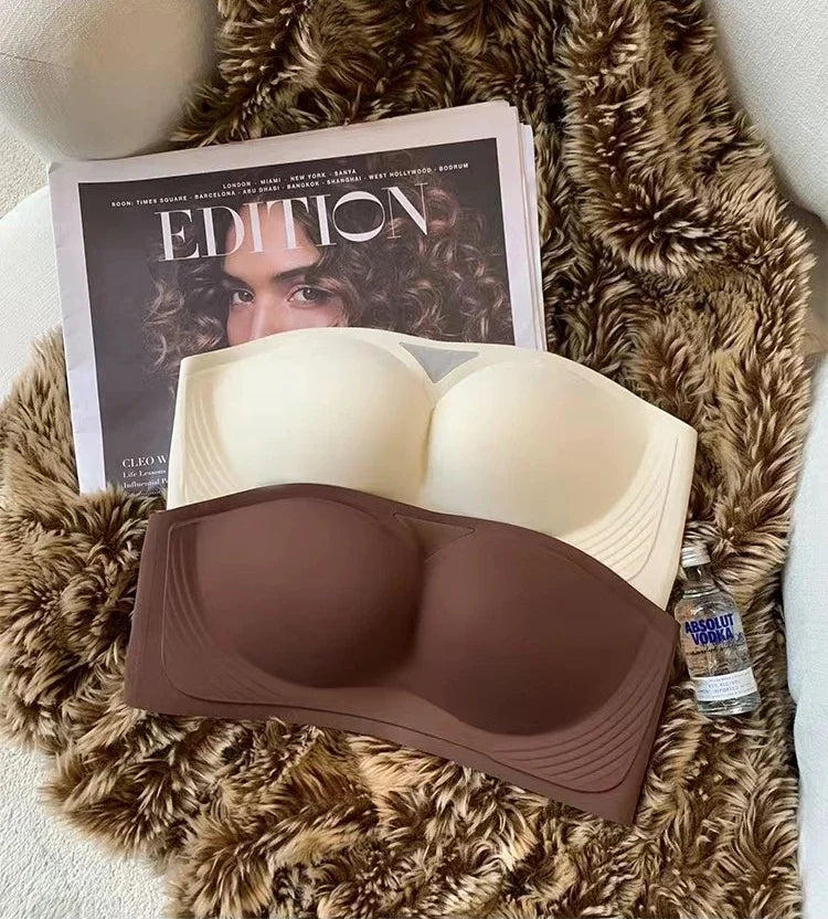 Women Sexy Strapless Anti-slip Bra Solid Invisible Push Up Bras Wireless Seamless Underwear Without Straps Bralette Lingerie