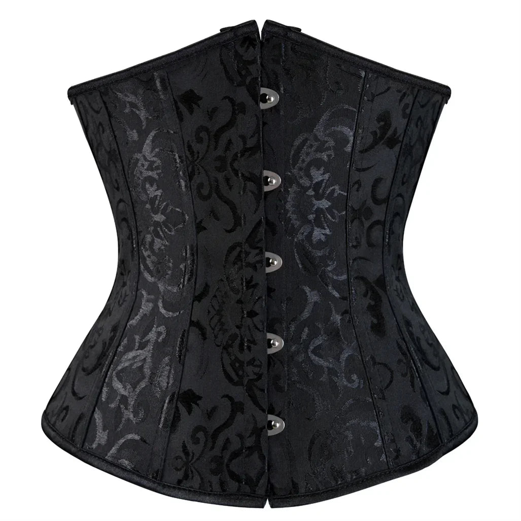 Women's Corset Underbust Floral Gothic Corsets Sexy Jacquard Bustiers Waist Trainer Bustier Woman Carnival Costume Plus Size