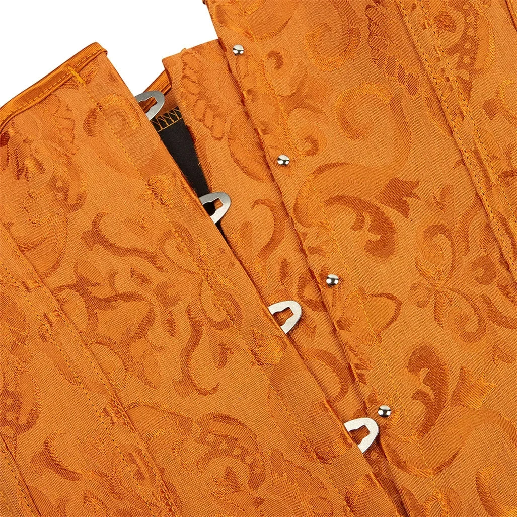 Women's Corset Underbust Floral Gothic Corsets Sexy Jacquard Bustiers Waist Trainer Bustier Woman Carnival Costume Plus Size