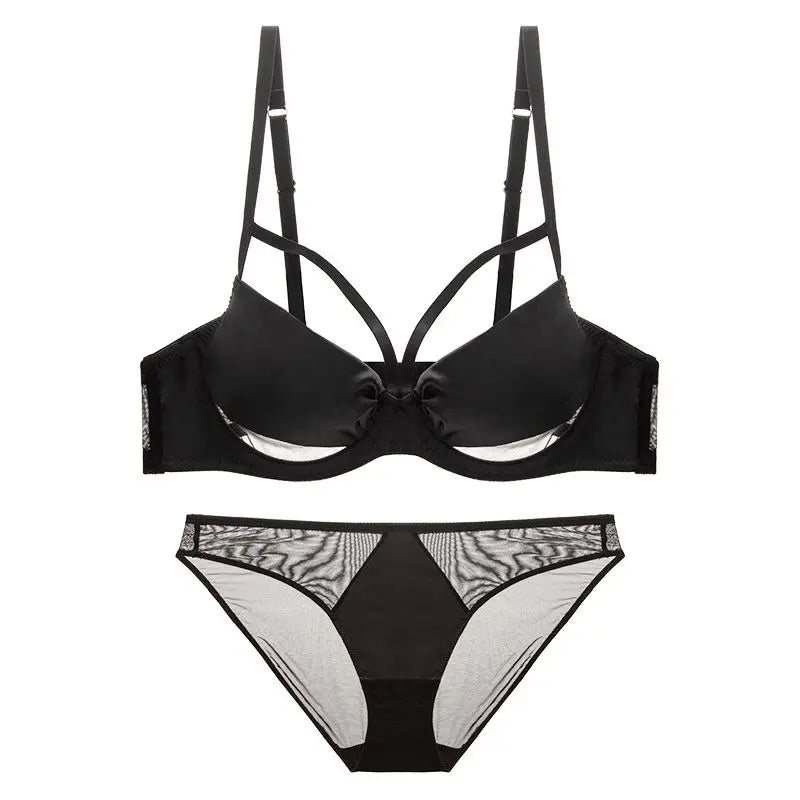 Red Underwear Female Bride Wedding Big Breasts Make Small Sexy Ultra-thin Anti-sagging Breast-retracting Breathable Bra