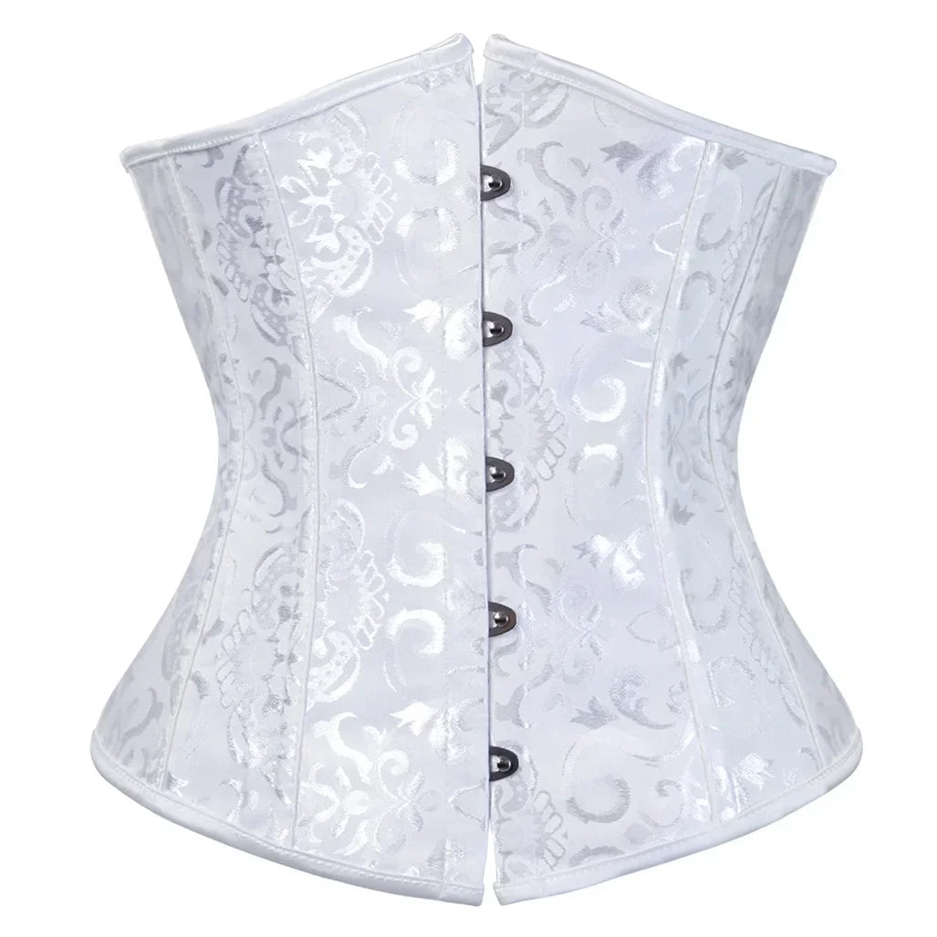 Women's Corset Underbust Floral Gothic Corsets Sexy Jacquard Bustiers Waist Trainer Bustier Woman Carnival Costume Plus Size