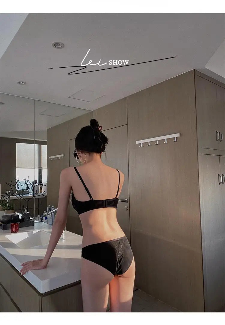 2 Pieces Fashion Lace Underwear Set Women Sexy Hollow Bandage Push Up Bra Set Europe High Quality Lingerie Plus Size Bras