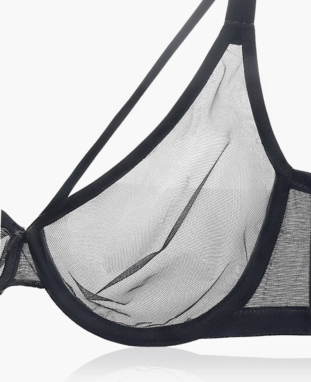 New Women Lace Bras Ultra Thin Mesh Hollow Out See Through Elastic Sexy Bra Adjusted Underwire Plus Size A B C D E F G H Cups