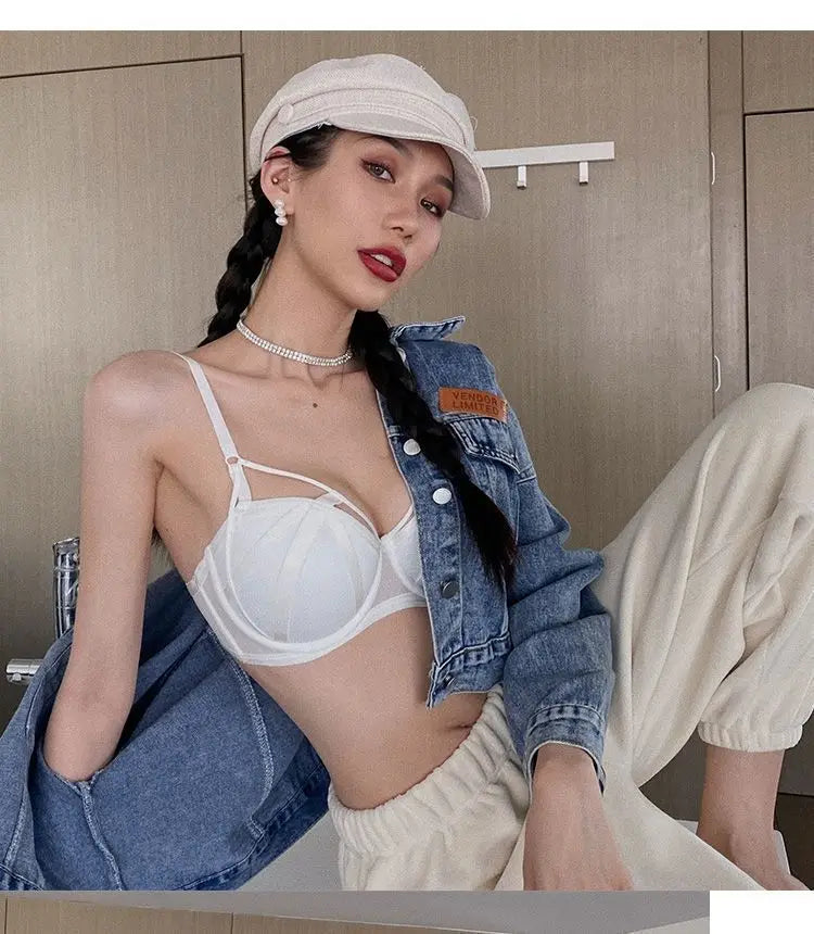 2 Pieces Fashion Lace Underwear Set Women Sexy Hollow Bandage Push Up Bra Set Europe High Quality Lingerie Plus Size Bras