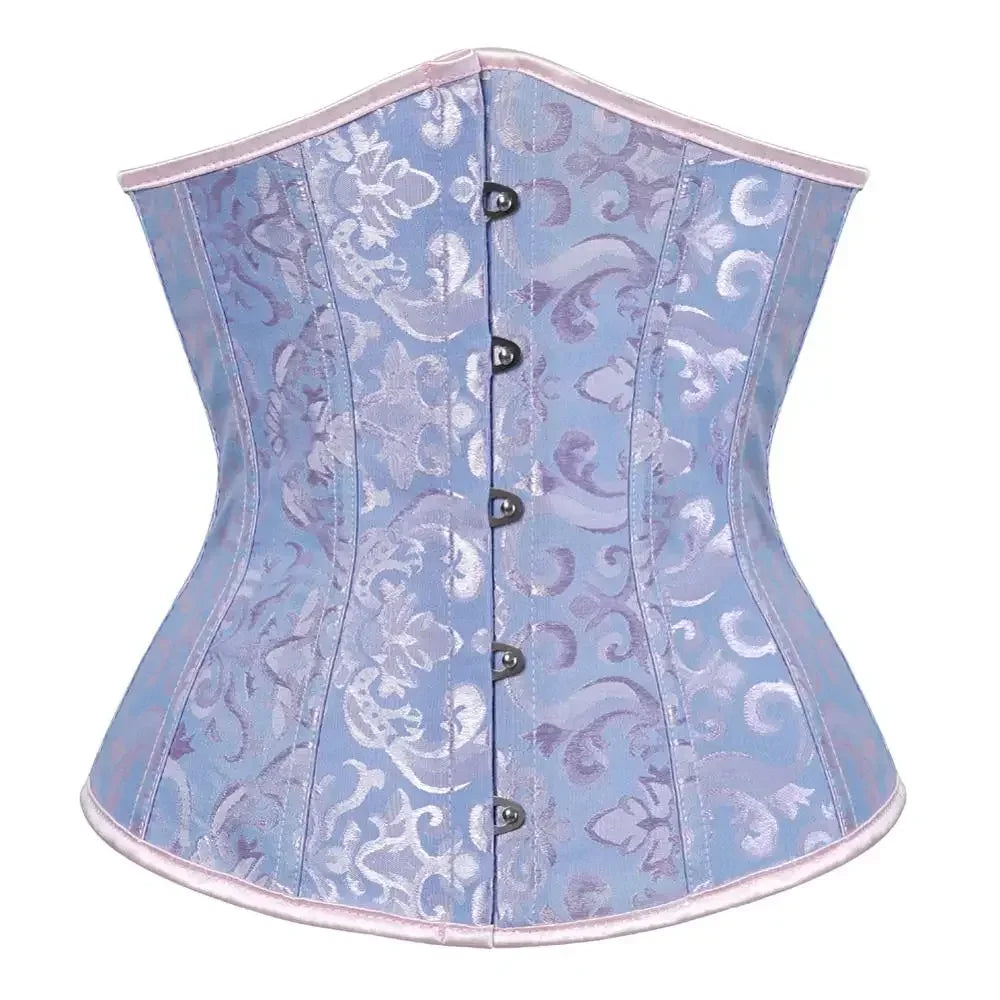 Women's Corset Underbust Floral Gothic Corsets Sexy Jacquard Bustiers Waist Trainer Bustier Woman Carnival Costume Plus Size