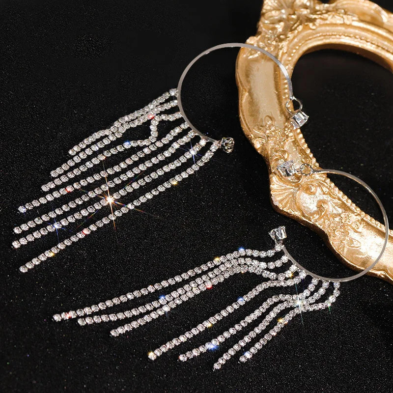 2022 Trendy Metal Crystal Leaf Ear Clips Without Piercing Earrings Clips For Women Fashion Ear Cuff Wedding Jewelry Brincos Gift