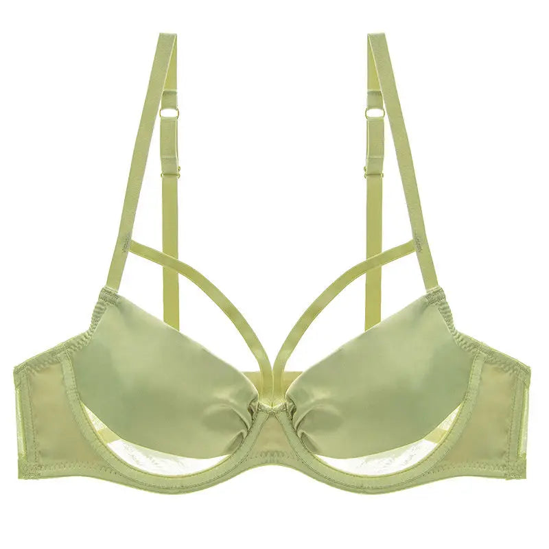 Red Underwear Female Bride Wedding Big Breasts Make Small Sexy Ultra-thin Anti-sagging Breast-retracting Breathable Bra