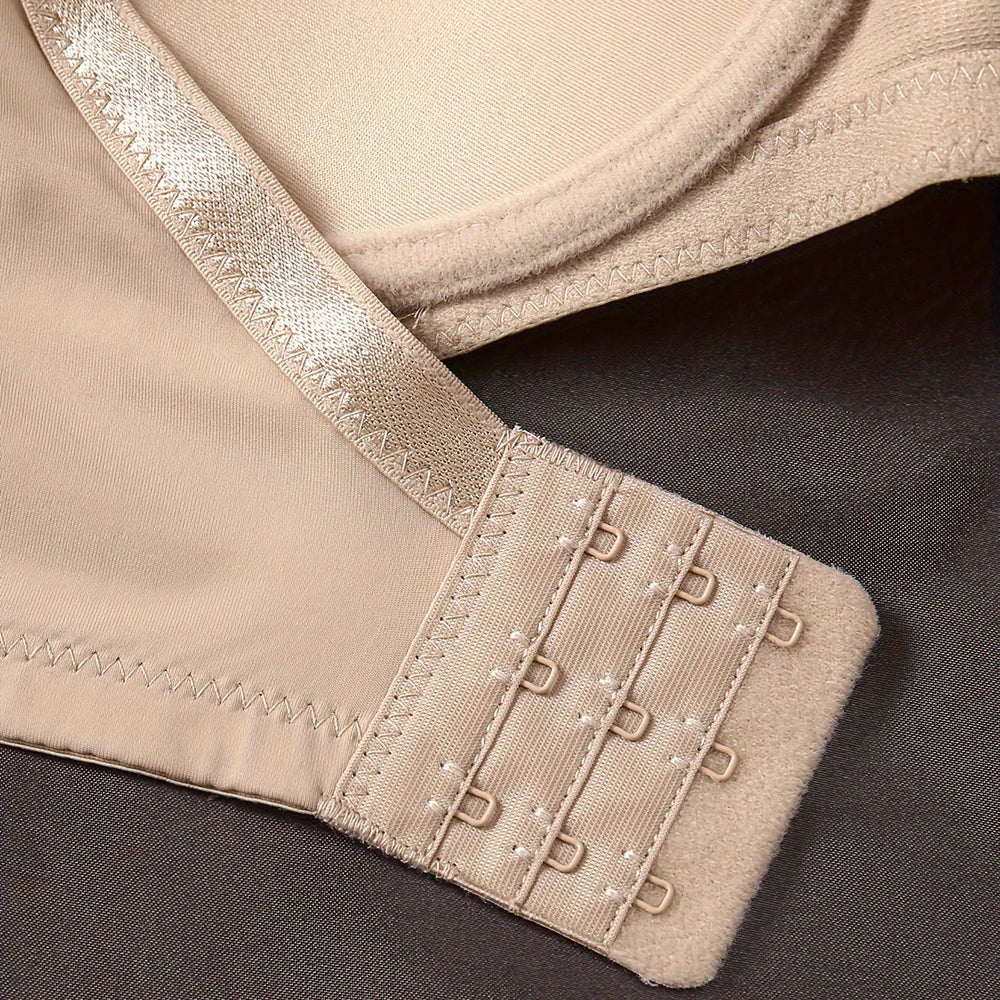 Big Size Women's 3/4 Cup Lingers Sexy Middle Mold Cup Non-Convertible Straps Soft Solid Push up Gathered C D E Cup Lingerie