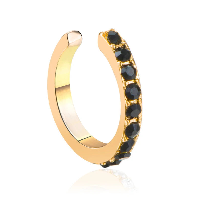 Modyle 2024 New Fashion Elegant Vintage Punk Gothic Crystal Rhinestone Ear Cuff Wrap Stud Clip Earrings