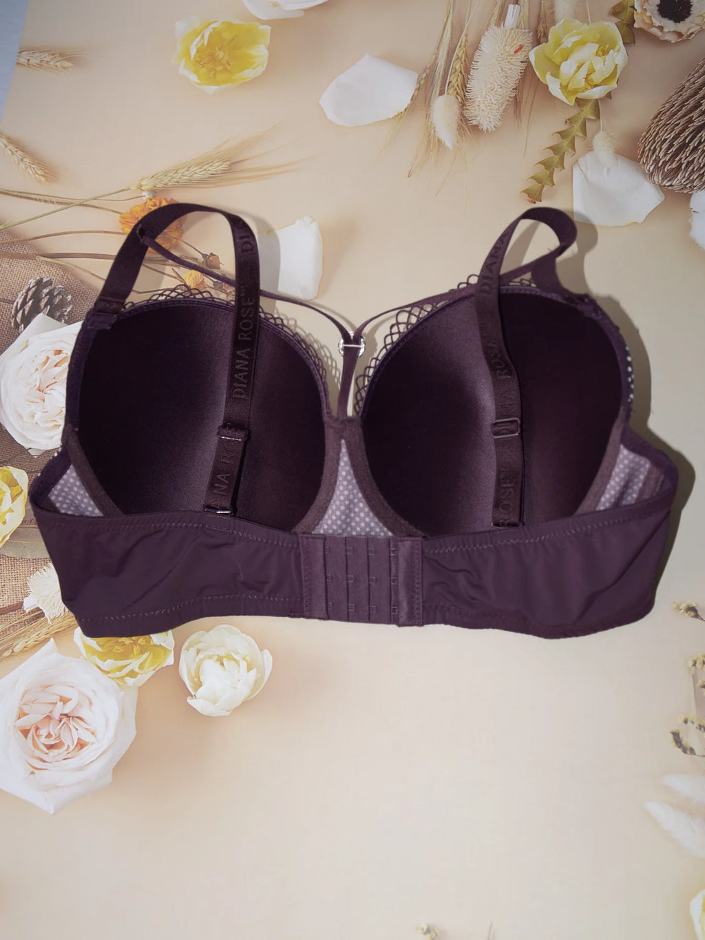 Diana Rose Sexy gathered support with underwire women's underwear polka dot print thin mold cup D cup bra