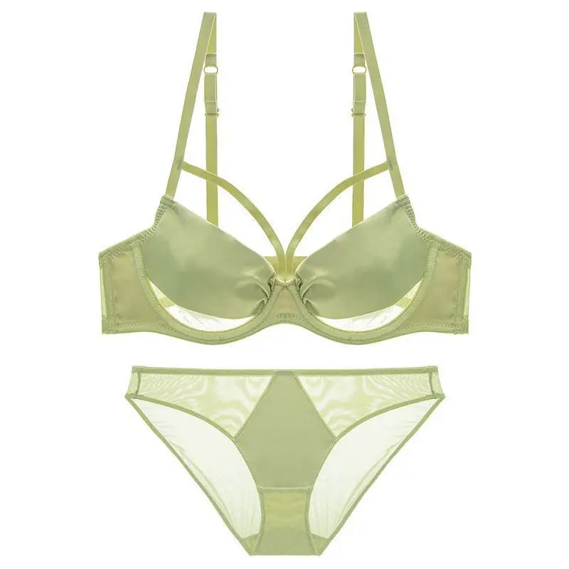 Women Sexy Bra Set Hollow Out Thin Gathering Steel Ring Push Up Lingerie Set Elegant Ladies Underwear Bra and Panty Set