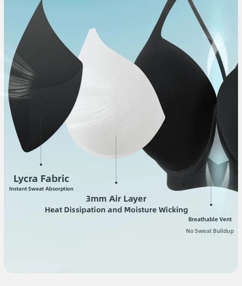 Plus Size Bra Women's Adjustable Thin Soft Steel Ring Push up Gathered Underwear Nylon Fabric 3/4 Cup Back Four Row Buckle