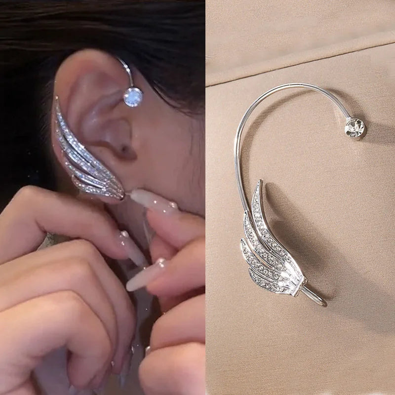 Fashion Zircon Butterfly Ear Clips Sparkling Rhinestone Ear Cuff Clips Earrings Without Piercing For Women Wedding Jewelry Gifts