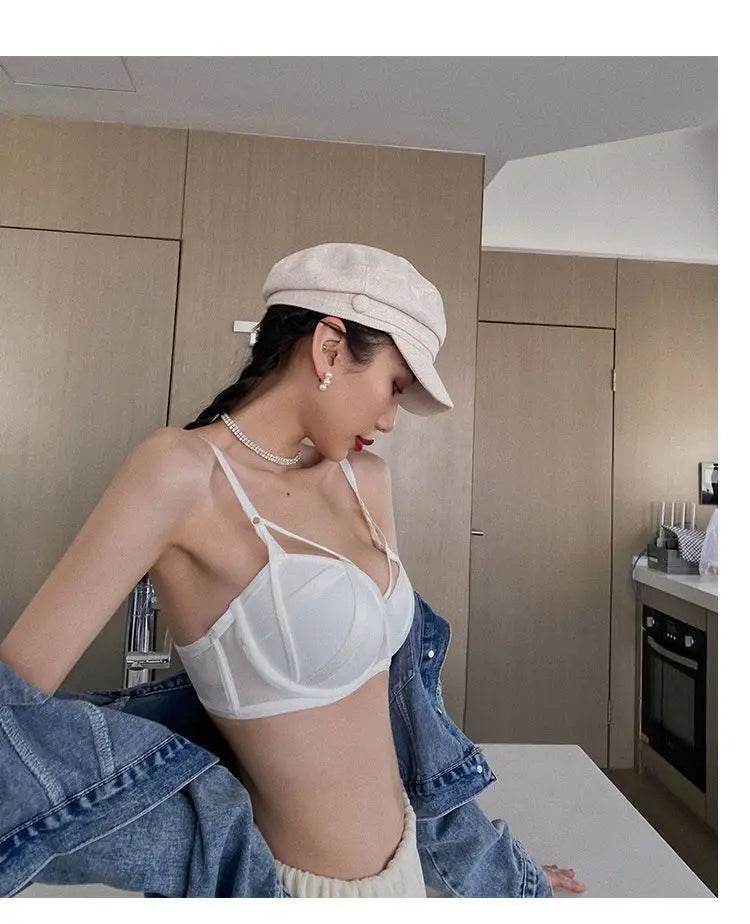 2 Pieces Fashion Lace Underwear Set Women Sexy Hollow Bandage Push Up Bra Set Europe High Quality Lingerie Plus Size Bras