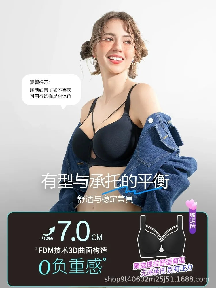 MeooLiisy Large Size D E Cup Seamless Underwear Women's Minimizer Thin Push Up Plunge Bras Lingerie Sexy de Femmes