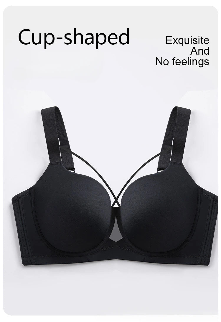 Large Size Seamless Lingerie for Women Thin and Sexy Bra Comfortable Top Up Push-up  Anti Sagging Sports Breast Collection Bras
