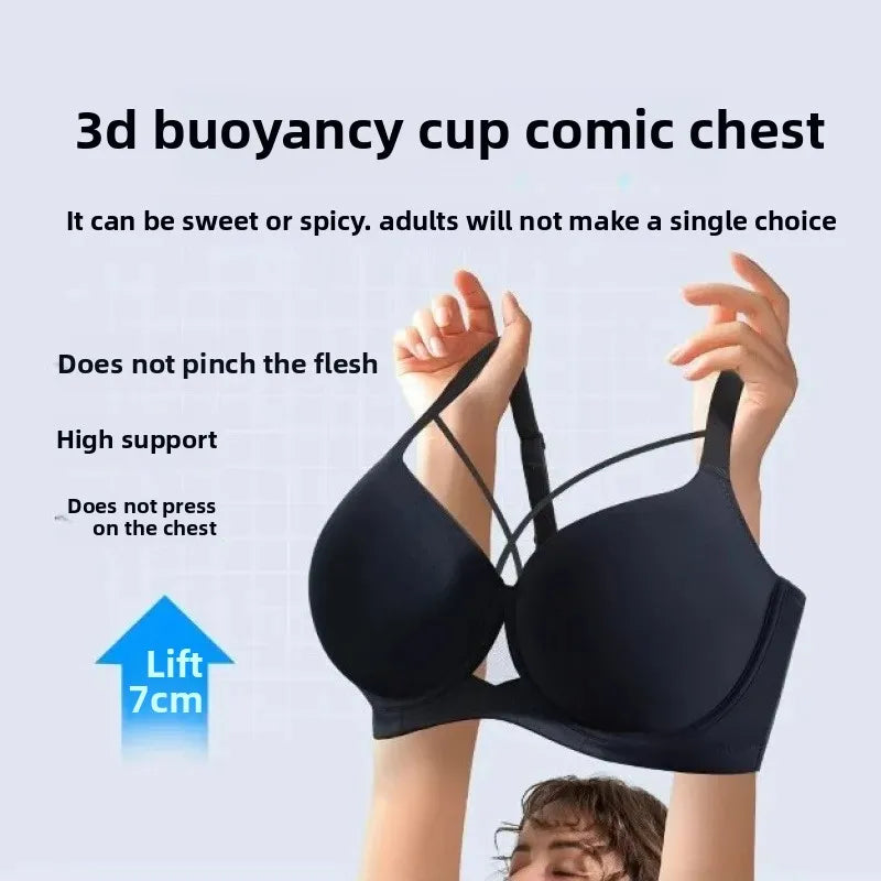 Plus Size Bra Large Cup Thin Design for Women Show Small Gather Side Breast Push up Thin plus Size Bra Underwear Female Intimate