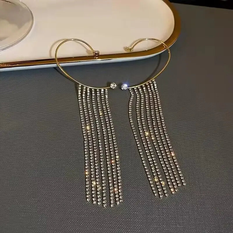 Fashion Zircon Butterfly Ear Clips Sparkling Rhinestone Ear Cuff Clips Earrings Without Piercing For Women Wedding Jewelry Gifts