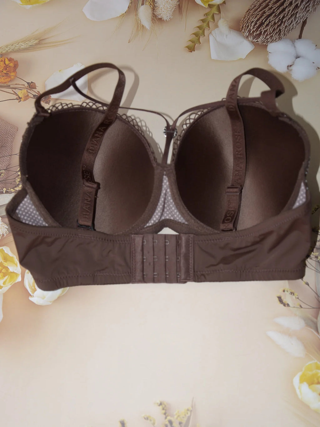 Diana Rose Sexy gathered support with underwire women's underwear polka dot print thin mold cup D cup bra