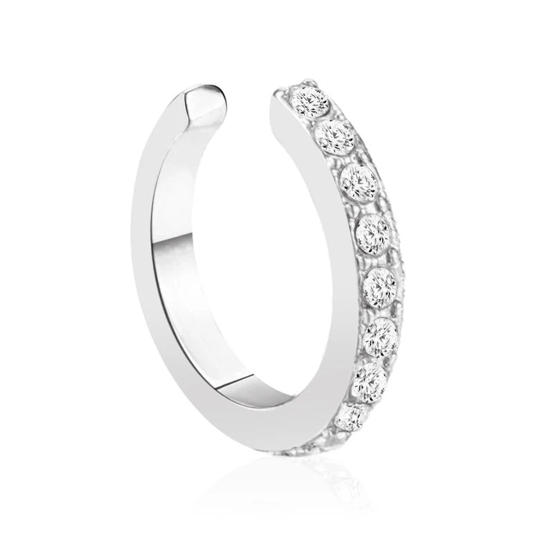 Modyle 2024 New Fashion Elegant Vintage Punk Gothic Crystal Rhinestone Ear Cuff Wrap Stud Clip Earrings