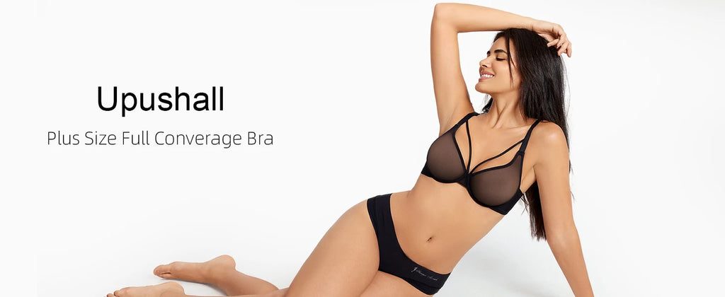 New Women Lace Bras Ultra Thin Mesh Hollow Out See Through Elastic Sexy Bra Adjusted Underwire Plus Size A B C D E F G H Cups