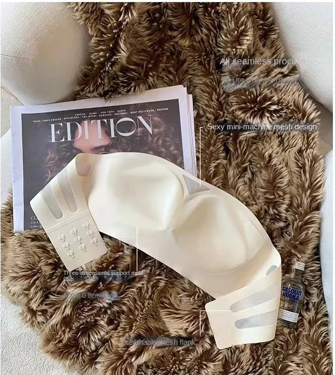 Women Sexy Strapless Anti-slip Bra Solid Invisible Push Up Bras Wireless Seamless Underwear Without Straps Bralette Lingerie
