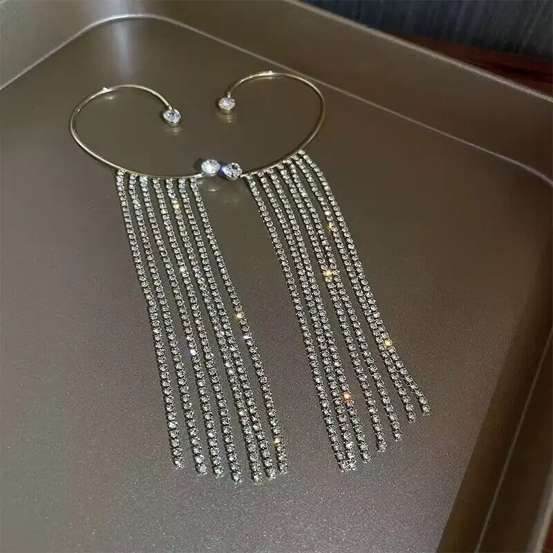 Fashion Zircon Butterfly Ear Clips Sparkling Rhinestone Ear Cuff Clips Earrings Without Piercing For Women Wedding Jewelry Gifts