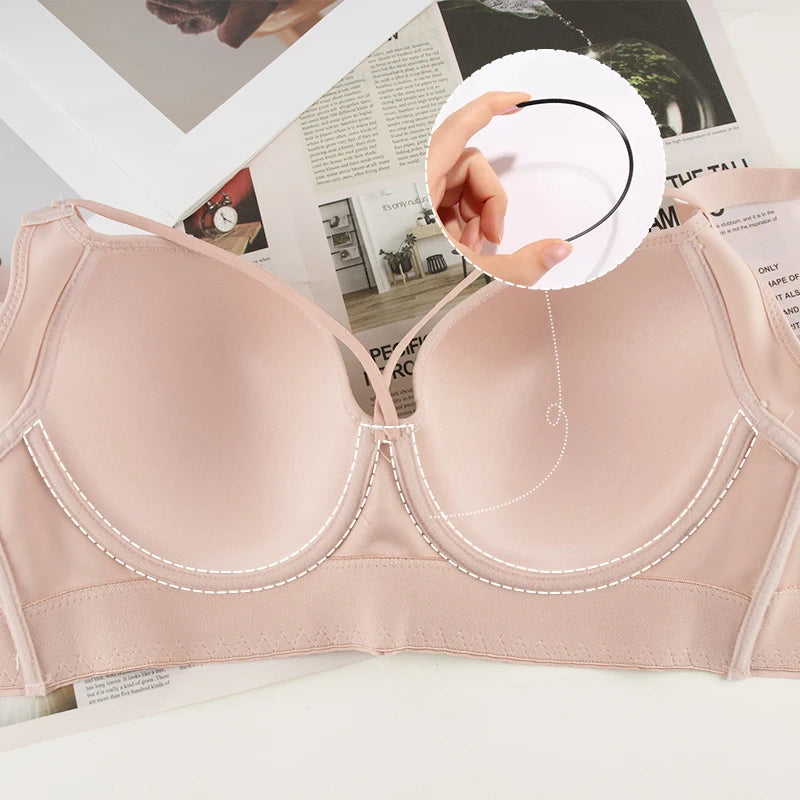 FallSweet Plus Size Lace Push Up Bra for Women Full Back Coverage Seamless Underwire Bralette Deep Cup Female Lingerie Underwear