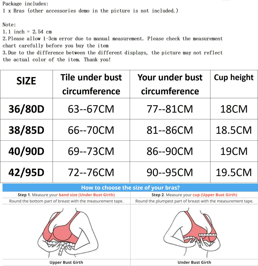 Diana Rose Sexy gathered support with underwire women's underwear polka dot print thin mold cup D cup bra