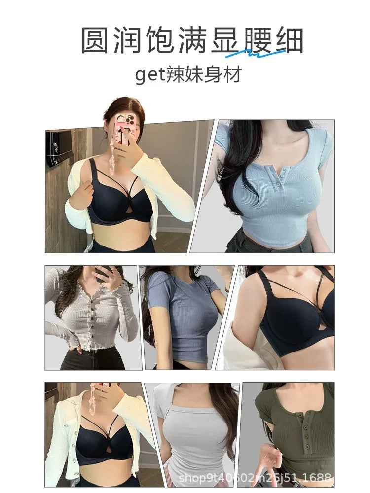 MeooLiisy Large Size D E Cup Seamless Underwear Women's Minimizer Thin Push Up Plunge Bras Lingerie Sexy de Femmes