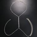 New Style Sexy Rhinestone Heart Bra Chain Jewelry Bikini Party Crystal Chest Chain for Women Girls Body Jewelry Accessories
