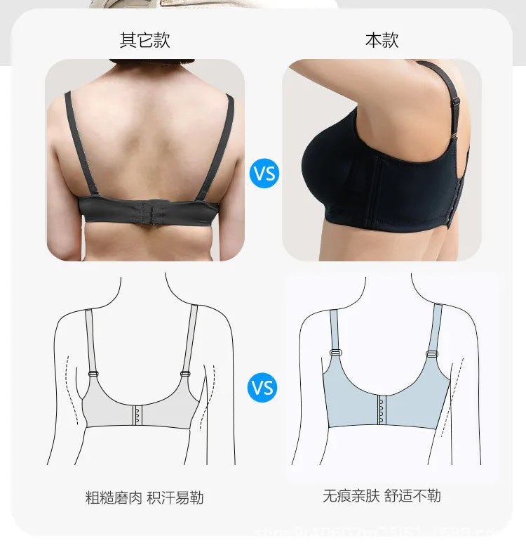 MeooLiisy Large Size D E Cup Seamless Underwear Women's Minimizer Thin Push Up Plunge Bras Lingerie Sexy de Femmes