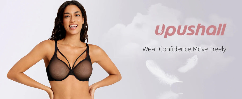 New Women Lace Bras Ultra Thin Mesh Hollow Out See Through Elastic Sexy Bra Adjusted Underwire Plus Size A B C D E F G H Cups