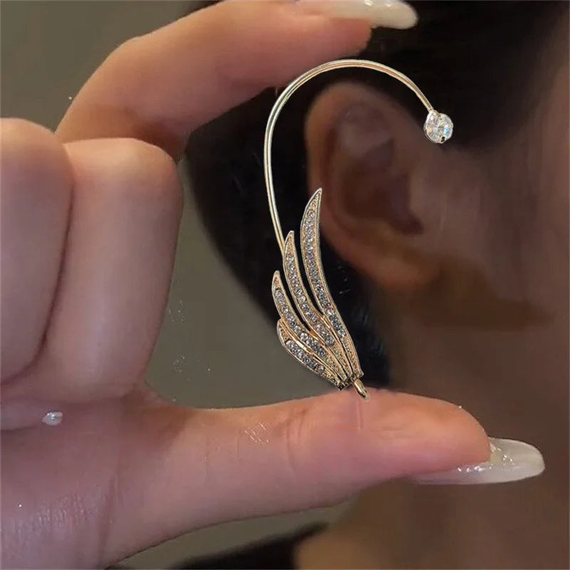 Fashion Zircon Butterfly Ear Clips Sparkling Rhinestone Ear Cuff Clips Earrings Without Piercing For Women Wedding Jewelry Gifts