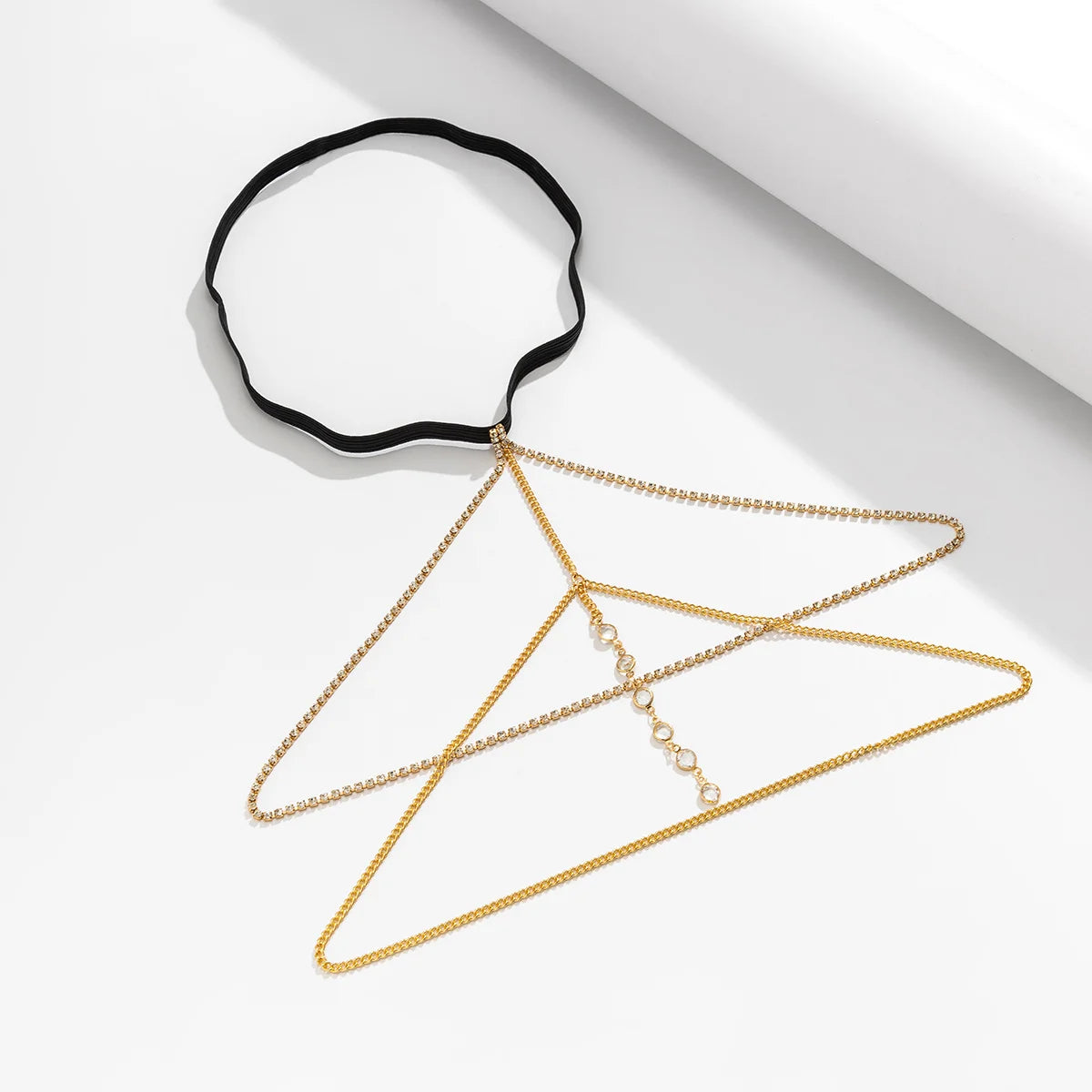 IngeSight.Z Bohemian Crystal Elastic Leg Thigh Chain for Women Sexy Multilayer Tassel Rhinestone Harness Adjustable Body Jewelry