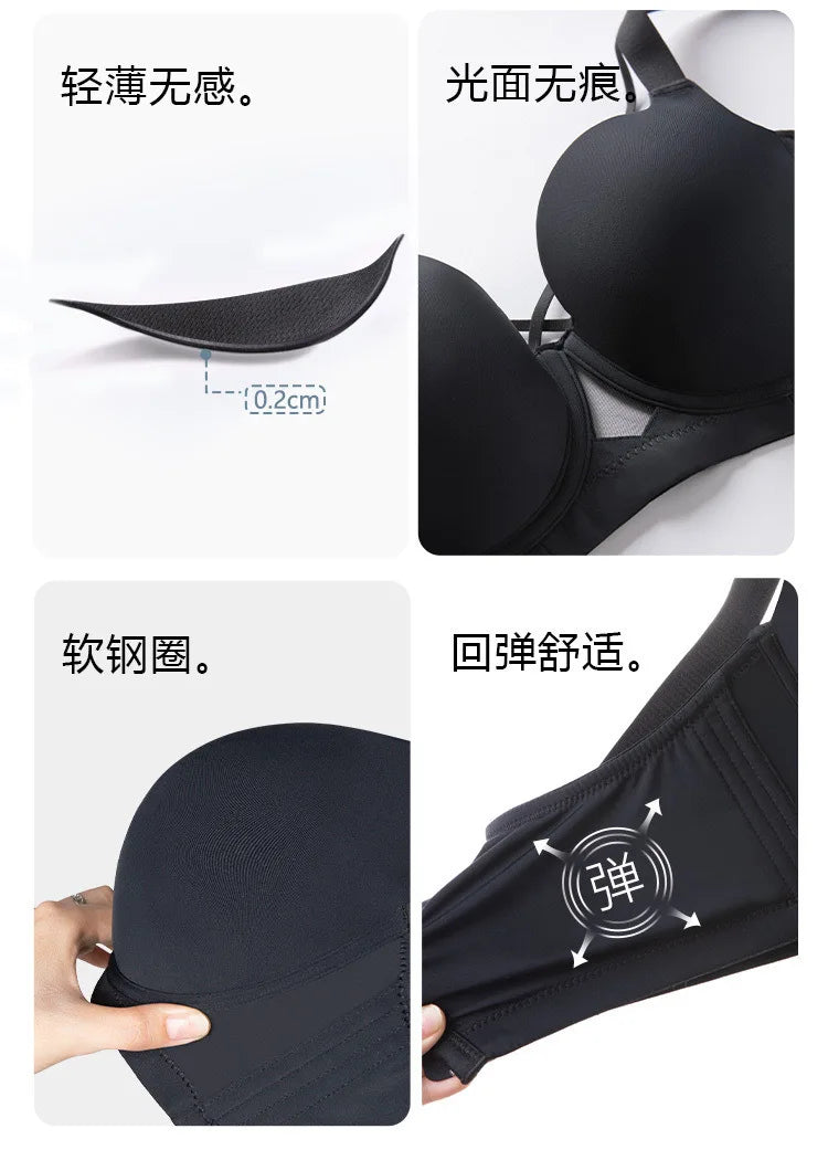 MeooLiisy Large Size D E Cup Seamless Underwear Women's Minimizer Thin Push Up Plunge Bras Lingerie Sexy de Femmes