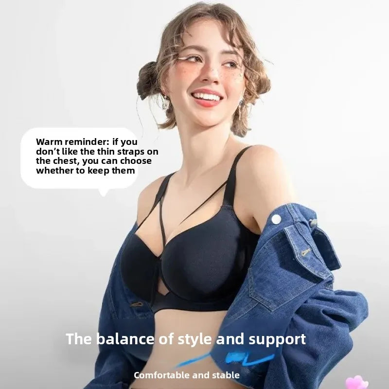 Plus Size Bra Large Cup Thin Design for Women Show Small Gather Side Breast Push up Thin plus Size Bra Underwear Female Intimate